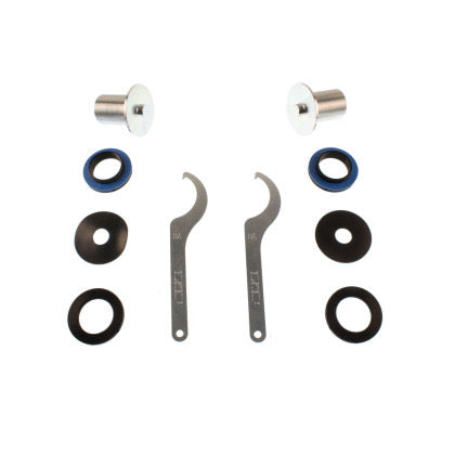 2 coilover adjustment tools and 8 coilover fittings.