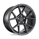 Rotiform KPS monoblock cast aluminum 5 V shape spoke design automotive wheel in a matte black finish with a black Rotiform center cap.