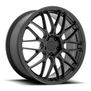 Motegi Racing CM10 cast aluminum 10 V-shaped spoke automotive wheel in satin black with a Motegi logo center cap.