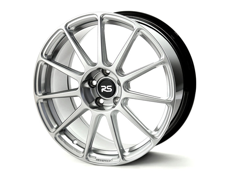 Neuspeed 11 spoke automotive alloy wheel in a gloss hyper silver finish with a RS center cap.