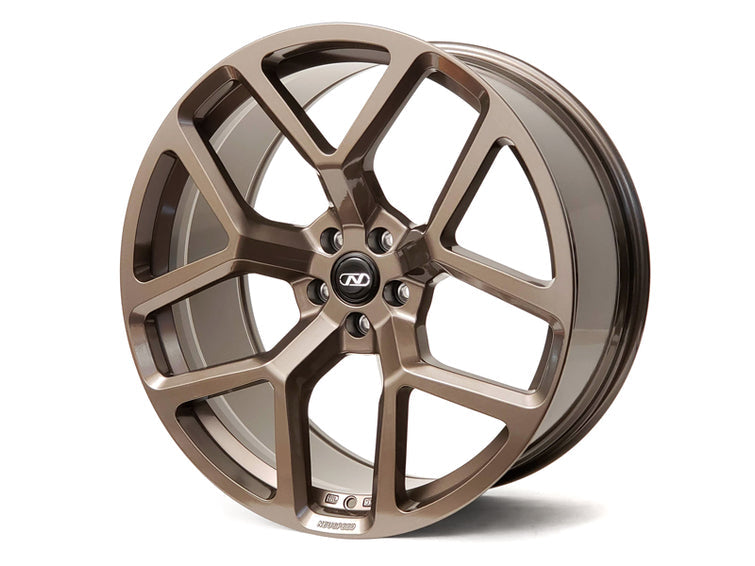 Neuspeed lightweight 10 spoke automotive alloy wheel in a gloss bronze finish.