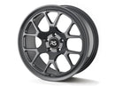 Neuspeed split Y spoke alloy automotive wheel in a gloss gun metallic finish with a RS logo center cap.