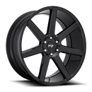 Niche Future monoblock cast aluminum 6 spoke automotive wheel in a gloss black finish with a Niche silver logo center cap.