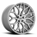 Niche Mazzanti monoblock cast aluminum multi spoke concave profile automotive wheel in an anthracite finish with a brushed clear tint and Niche black logo center cap.