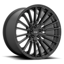 Niche Premio monoblock cast aluminum 10 Y shape spoke automotive wheel in a matte black finish with an embossed Niche logo in the outer lip and a Niche silver logo center cap.