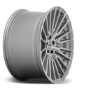 Side view of a Niche Premio monoblock cast aluminum 10 Y spoke automotive wheel in a platinum finish with an embossed Niche logo in outer edge and a Niche black logo center cap.