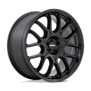 Rotiform ZWS a 1 piece cast aluminum multi spoke automotive wheel in a matte black finish with a black center cap with a silver Rotiform logo