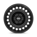 Front face view of a Rotiform STL monoblock cast aluminum automotive wheel in a gloss black with a 20 hole face pattern with Rotiform logo center cap.