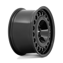 Side view of a Rotiform STL monoblock cast aluminum automotive wheel in a gloss black with a 20 hole face pattern with Rotiform logo center cap.