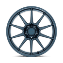 TSW Kemora flow formed 10 spoke concave profile automotive aluminum wheel in a gloss dark blue finish with a TSW logo center cap.