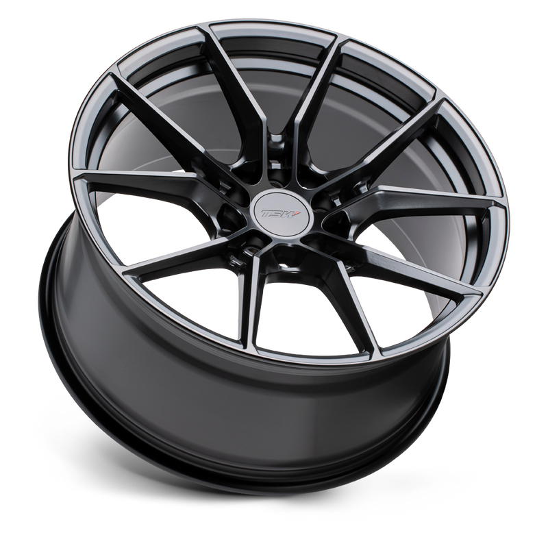 TSW Neptune flow formed aluminum wheel in a semi gloss black finish.