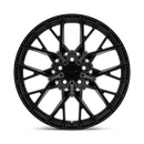 Front Face View Of A TSW Sebring Cast Aluminum V-Shaped Spoke Automotive Wheel In A Matte Black Finish with a TSW logo center cap.