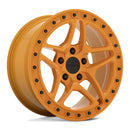 17" Victor Equipment Berg Cast Aluminum 5 Double Spoke Wheel In Gloss Orange With Black Bolt Pattern Around The Edge