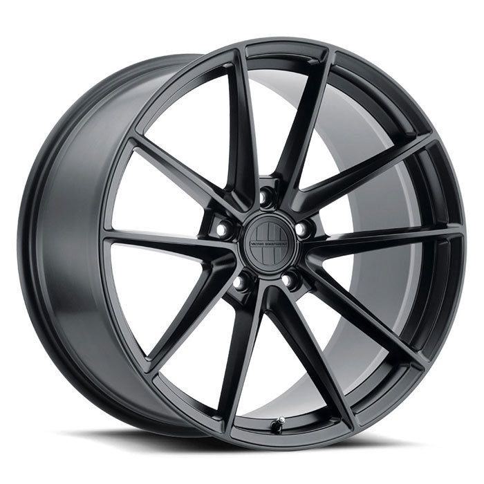 19" Victor Equipment Zuffen Flow Formed Aluminum 9 Spoke Wheel In A Matte Black Finish