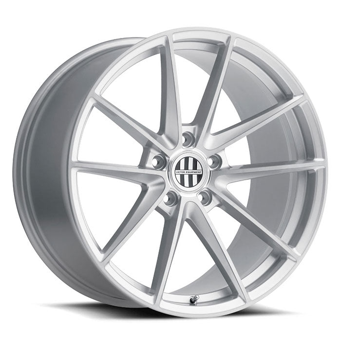 18" Victor Equipment Zuffen Flow Formed Aluminum 10 Spoke Wheel In A Silver Finish With A Brushed Face